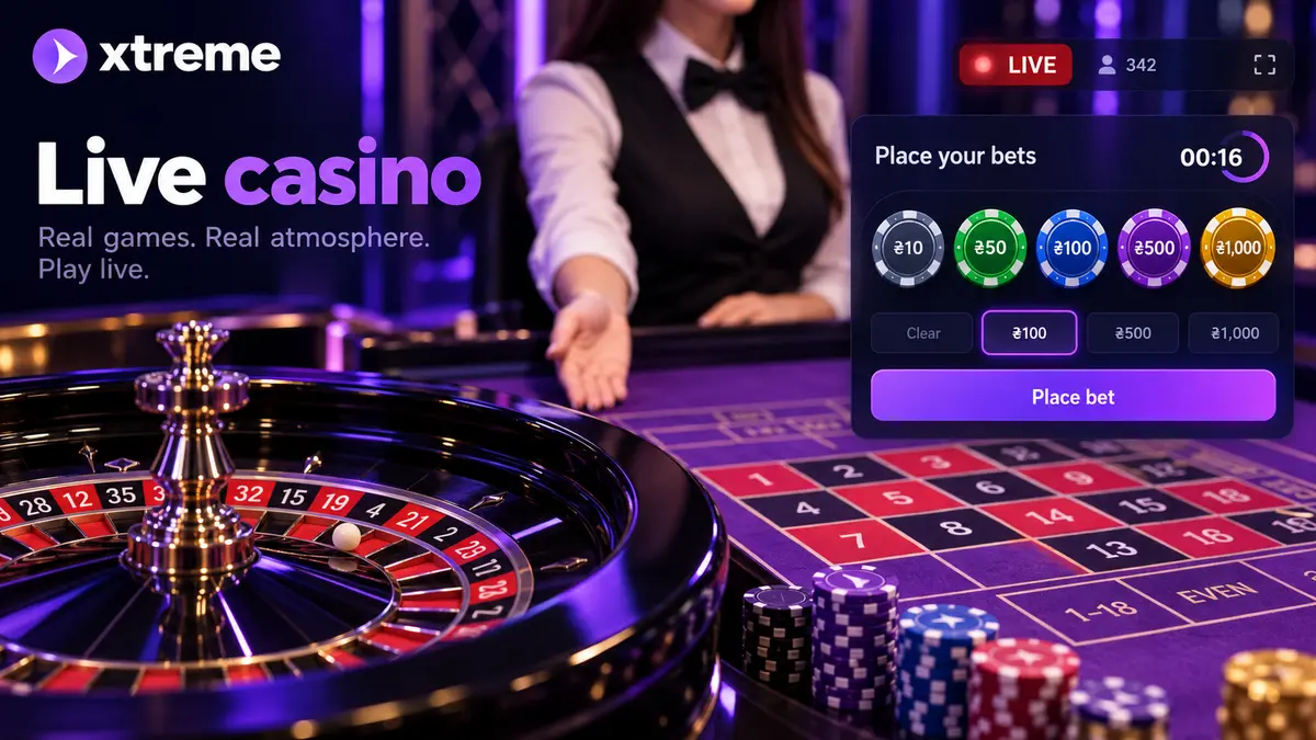 Xtreme live casino with Betgames tables and a dealer