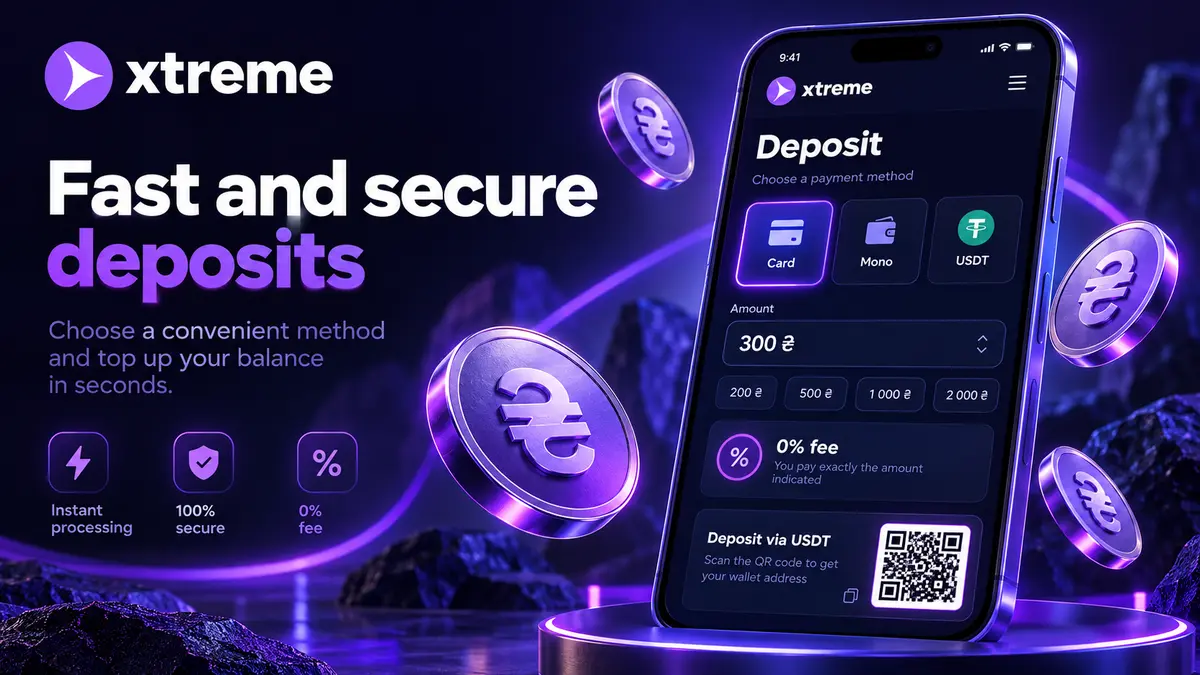 Xtreme cashier in a mobile browser with payment methods