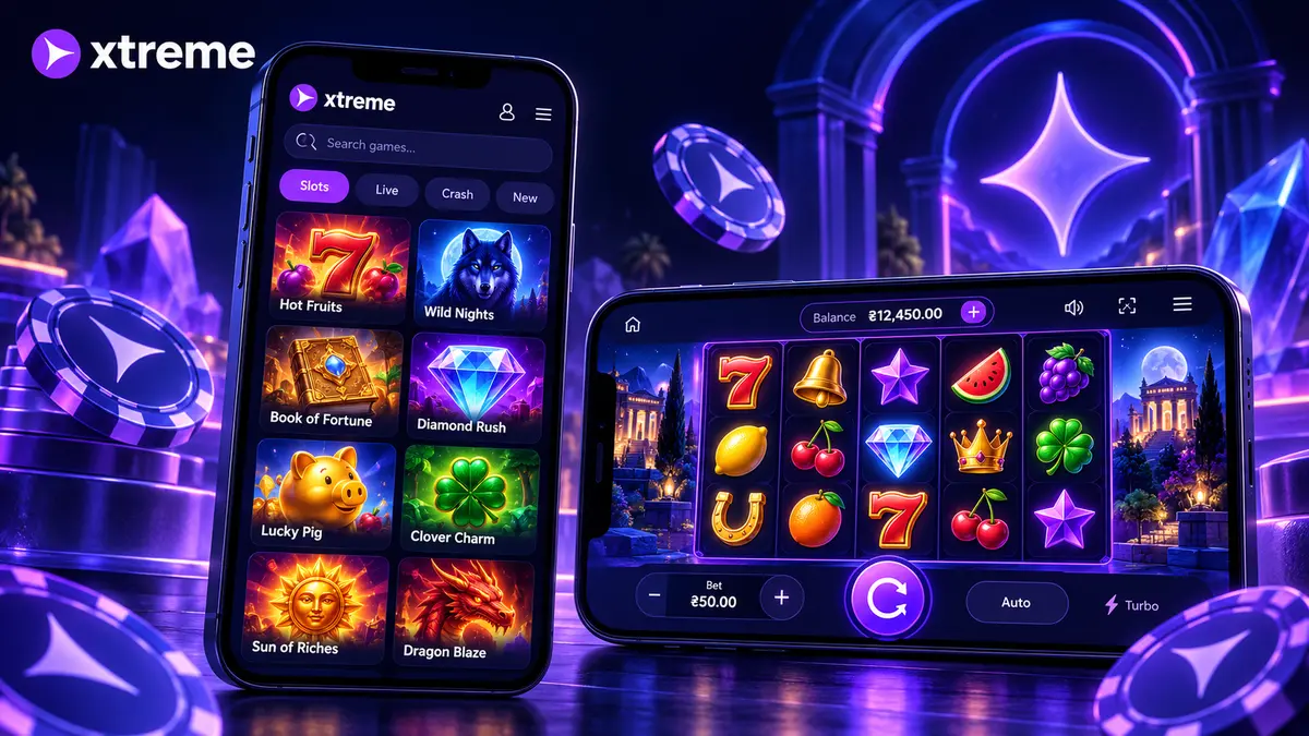 Xtreme game catalogue in a mobile browser