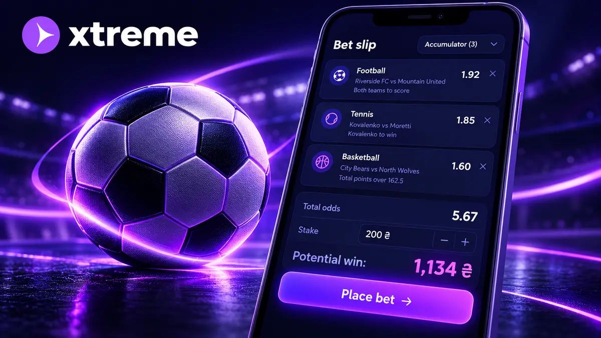 A sports bet coupon in Xtreme with odds
