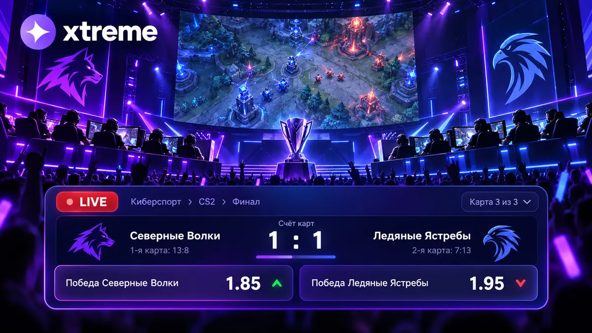 Live-ставки на киберспорт в Xtreme с обновлением коэффициентов