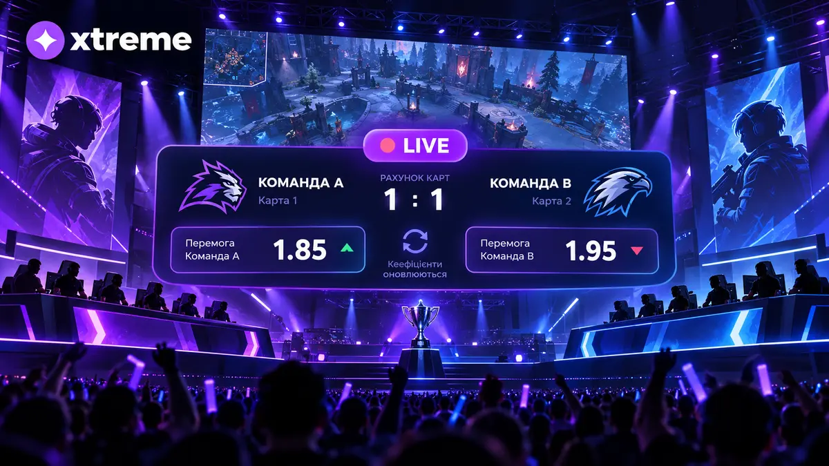 Live-ставки на кіберспорт у Xtreme з оновленням коефіцієнтів
