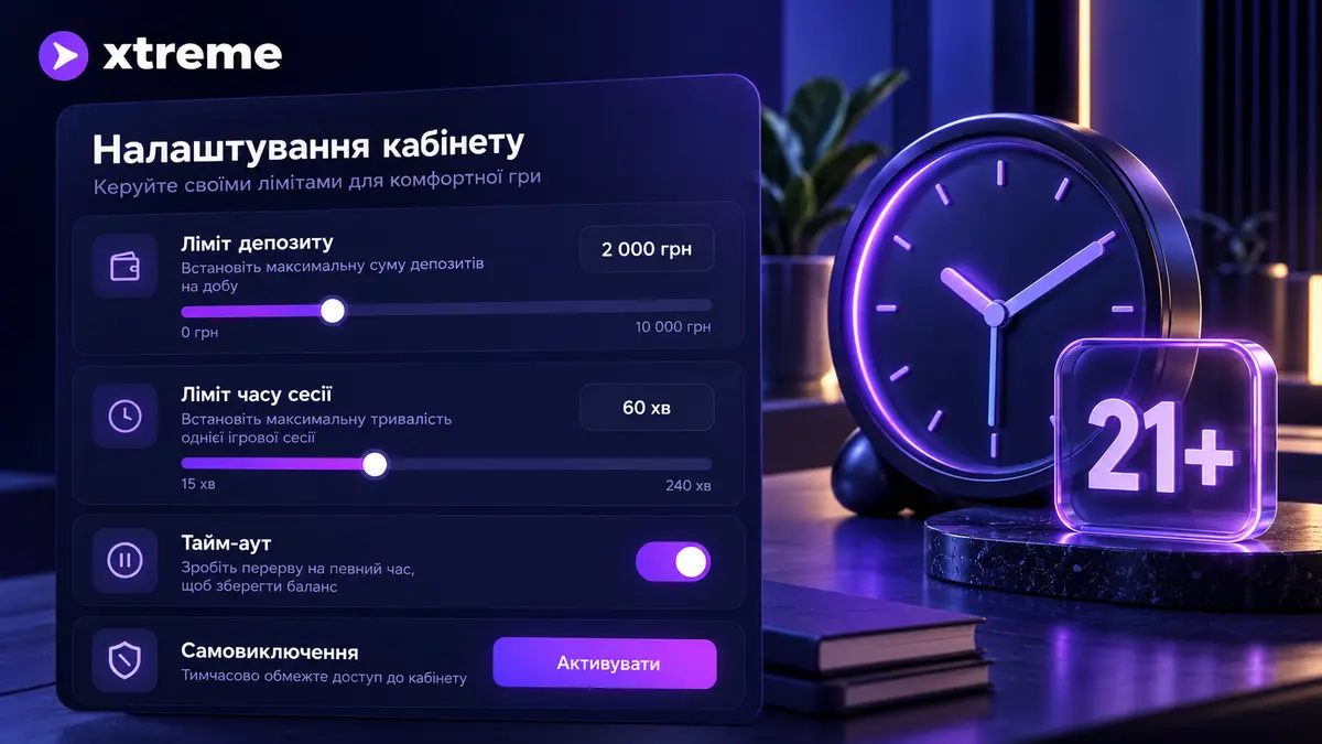 Інструменти відповідальної гри: ліміти депозиту та часу на Xtreme